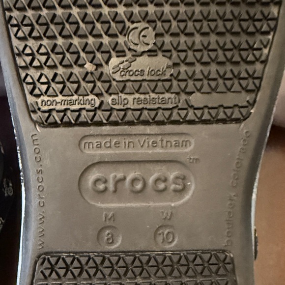 CROCS Paisley Patterned Mules in Black and White - Picture 5 of 17